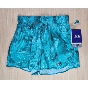 Huk Woven Dock Short Womens XS Teal Tie Dye Performance Fishing NEW